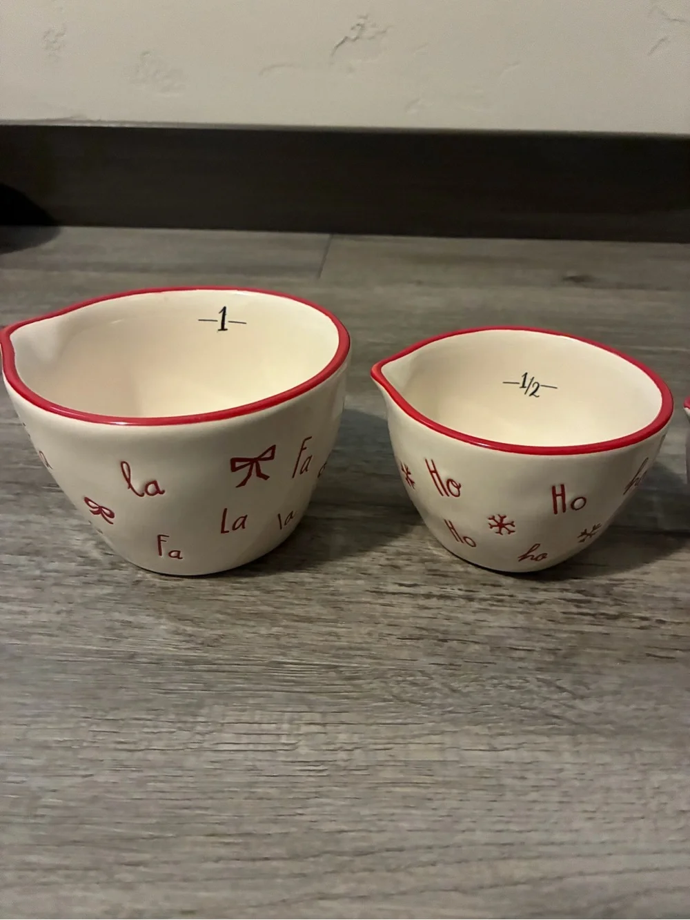 Rae Dunn fa la la ho ho measuring cups